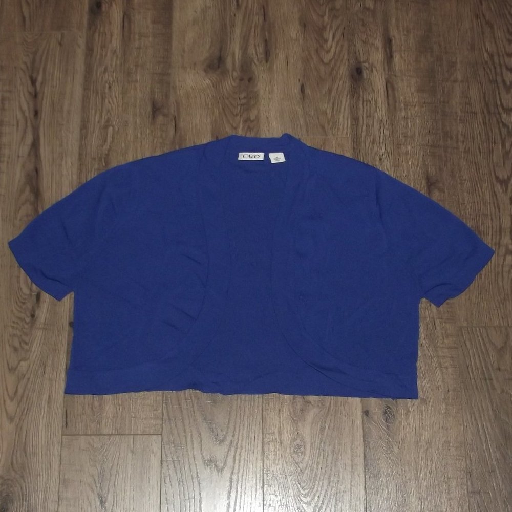 Cato - Blue Cropped Cardigan - M